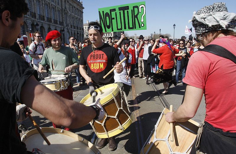 Manifestantes en Burdeos