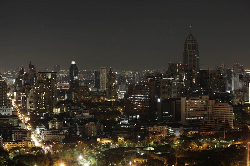 Bangkok skyline is pictured during Earth Hour