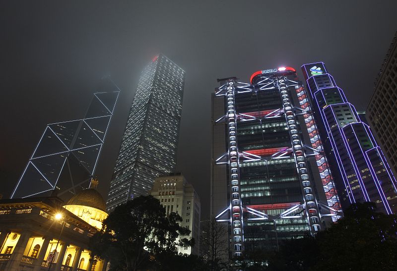 Hong Kong's financial district pictured before Earth Hour