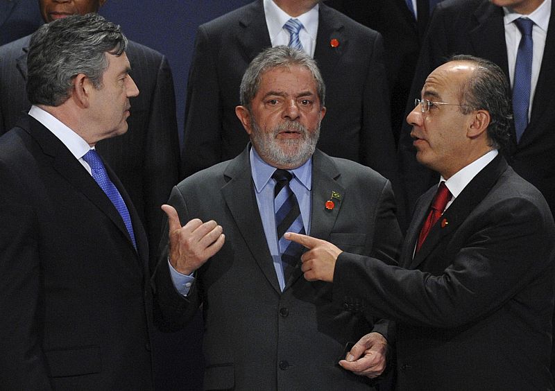 Calderón, Brown y Lula