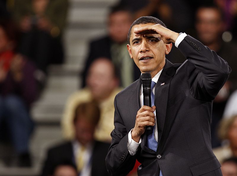 Obama, durante un encuentro con estudiantes en Estrasburgo.