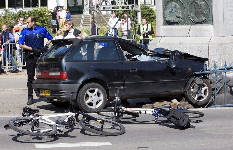 Varias bicicletas han sido alcanzadas.