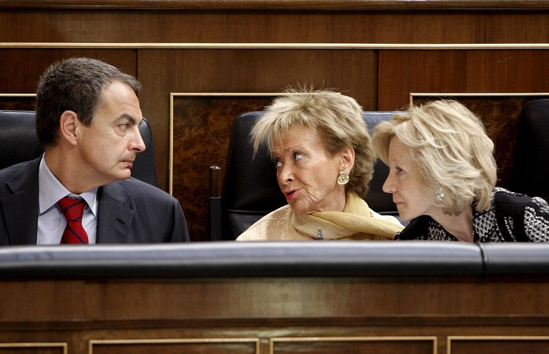 Zapatero, Fernandez de la Vega y Elena Salgado.