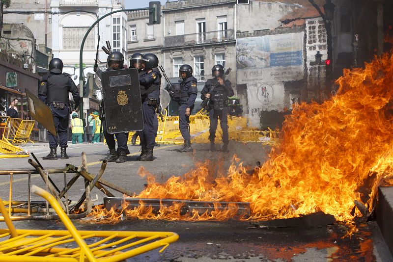 INCIDENTES HUELGA DEL METAL EN PONTEVEDRA