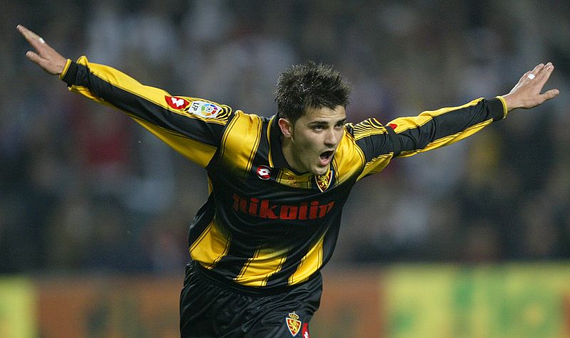 ZARAGOZA'S VILLA CELEBRATES AFTER SCORING THE SECOND GOAL AGAINTS REAL MADRID DURING THEIR KING'S CUP ...