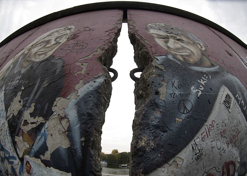 A mural is pictured at  'East Side Gallery' in Berlin