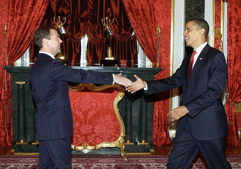 U.S. President Barack Obama and Russia's President Dmitry Medvedev meet at the Kremlin in Moscow