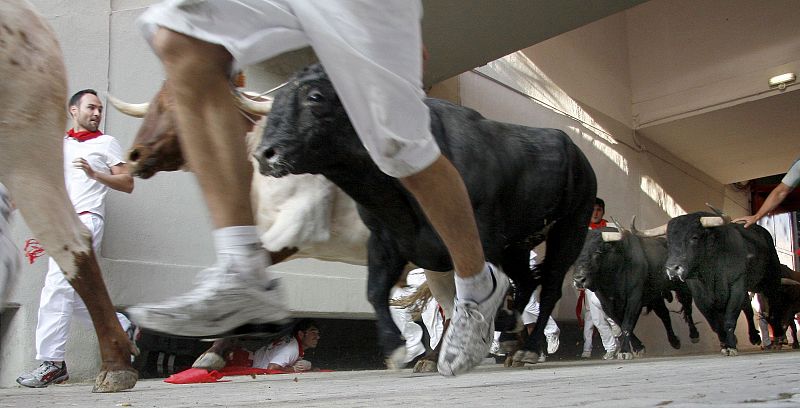 Fotografía de la entrada de los toros a la plaza.