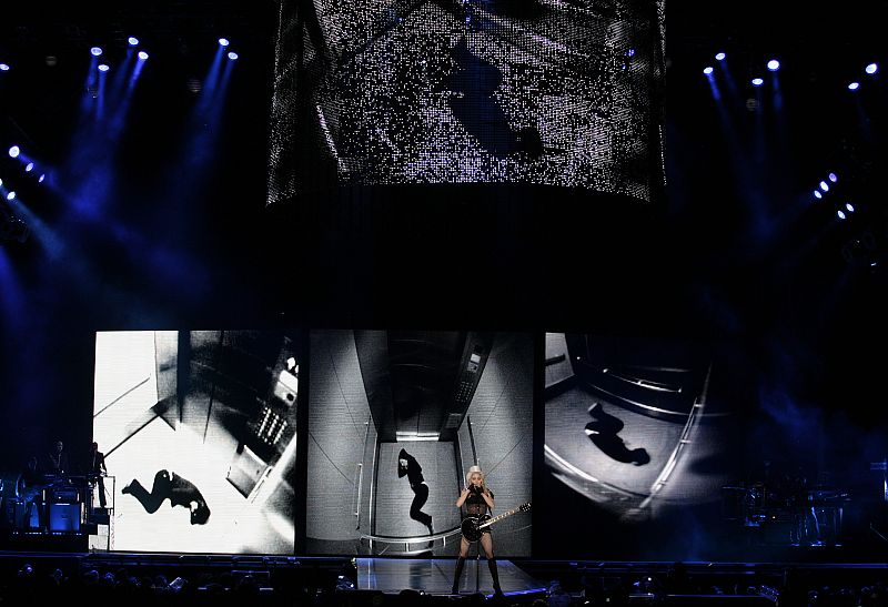 U.S. singer Madonna performs during her "Sticky and Sweet" tour at in Mexico City