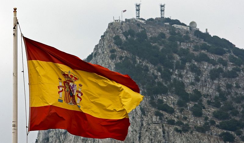 La bandera española en Gibraltar