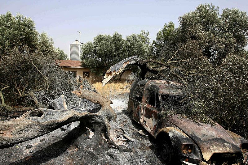 Finca afectada por el incendio