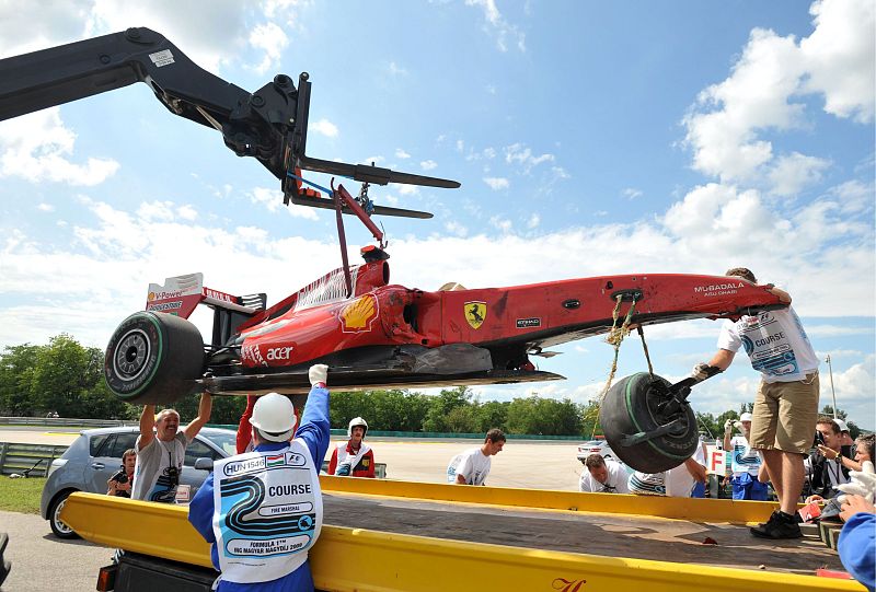 Massa perdió el control de su monoplaza. El accidente ocurrió durante la segunda ronda de clasificación del Gran Premio de Hungría.