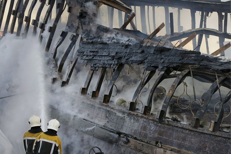 Incendio del Buque Príncipe Guillermo en Holanda