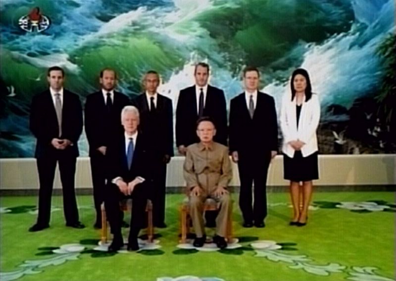 Bill Clinton y Kim en Pyongyang