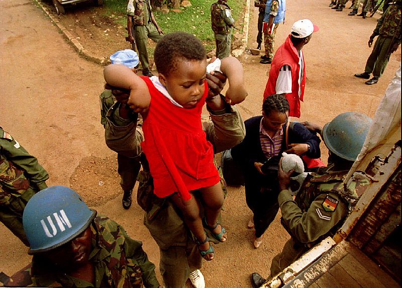 FILE PHOTO OF RWANDA REFUGEES BEING EVACUATED.