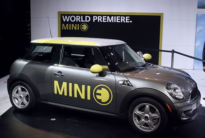 Pictured is the Mini E electric car at the LA Auto Show in Los Angeles