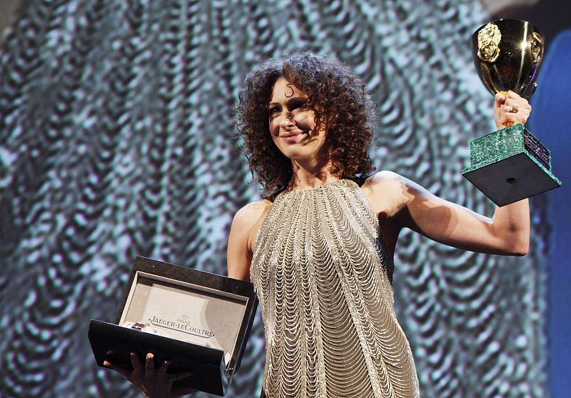 Rappoport receives the Coppa Volpi for Best Actress during the closing ceremony of the 66th Venice Film Festival