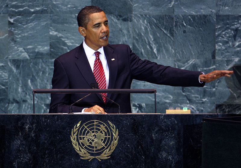 U.S. President Barack Obama addresses the 64th United Nations General Assembly in New York