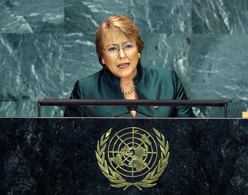 Chile's President Michelle Bachelet addresses the 64th United Nations General Assembly at the U.N. headquarters in New York