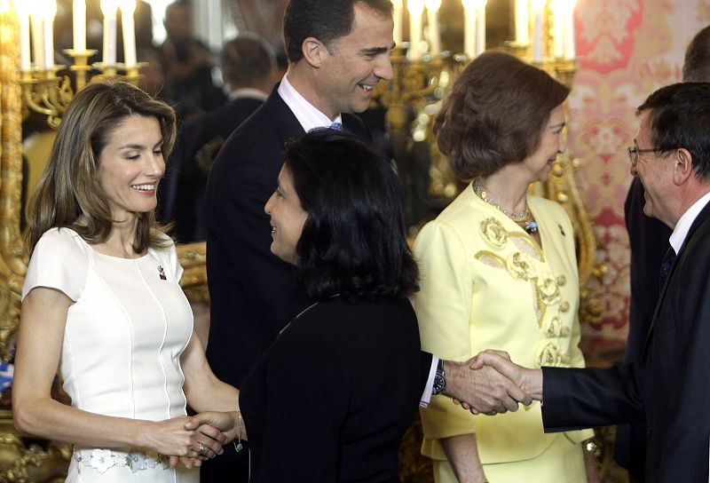 Spanish Royals greet members of  IOC Evaluation Commission before a luncheon at Madrid«s Royal Palace