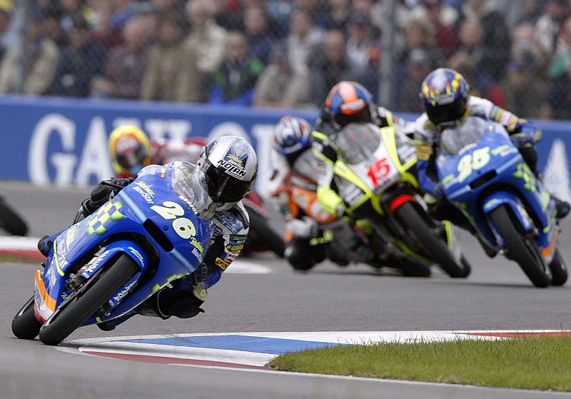 Dani Pedrosa, a sus 16 años, sobre su moto de 125 cc en el Gran Premio de Holanda.