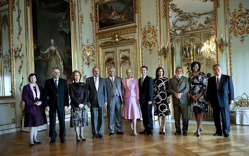 La Familia Real danesa; los Reyes de España; el presidente del COI, Jacques Rogge, y su mujer, Anne; el presidente de Brasil, Lula da Silva; la primera dama de EE. UU., Michelle Obama, y el primer ministro japonés, Yukio Hatoyama.
