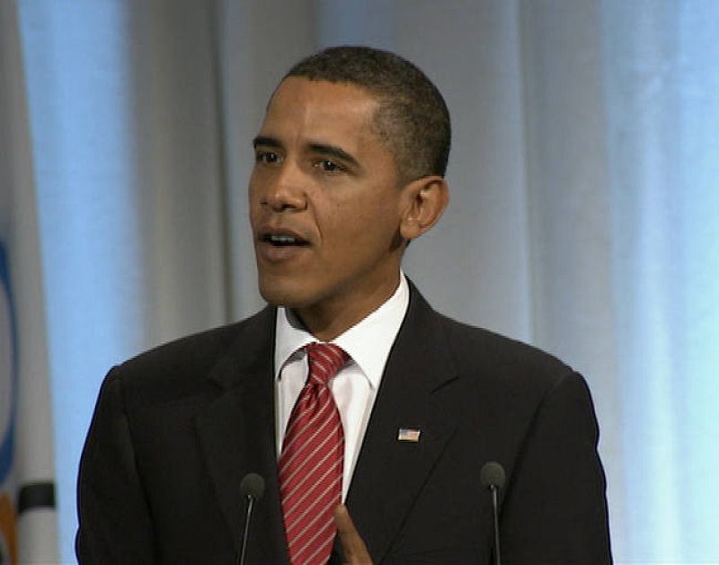  El presidente de los Estados Unidos defendiendo la candidatura de su ciudad.