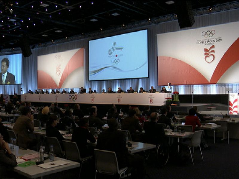 Vista general del auditorio Bella Center en un momento de la exposición de la candidatura de Tokio 2016.