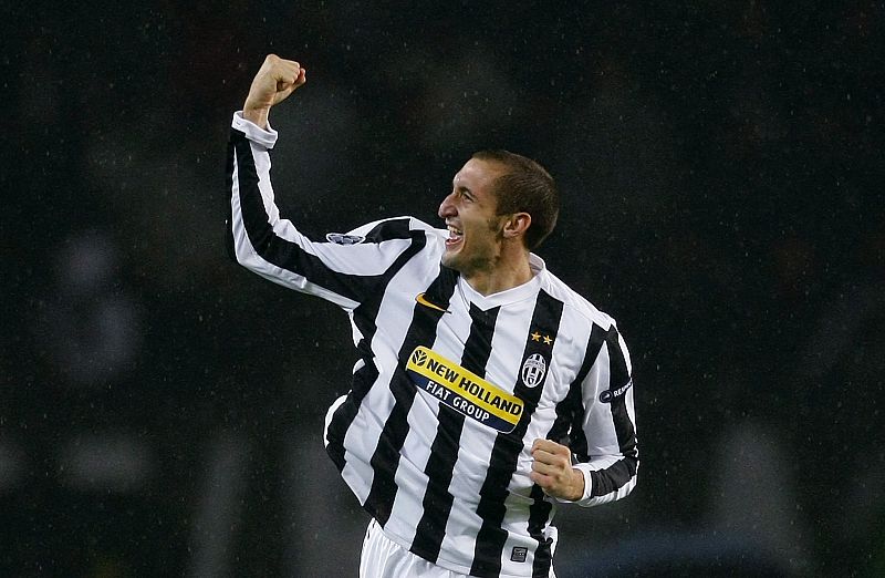 Chiellini celebra el gol de la Juventus al Maccabi Haifa.