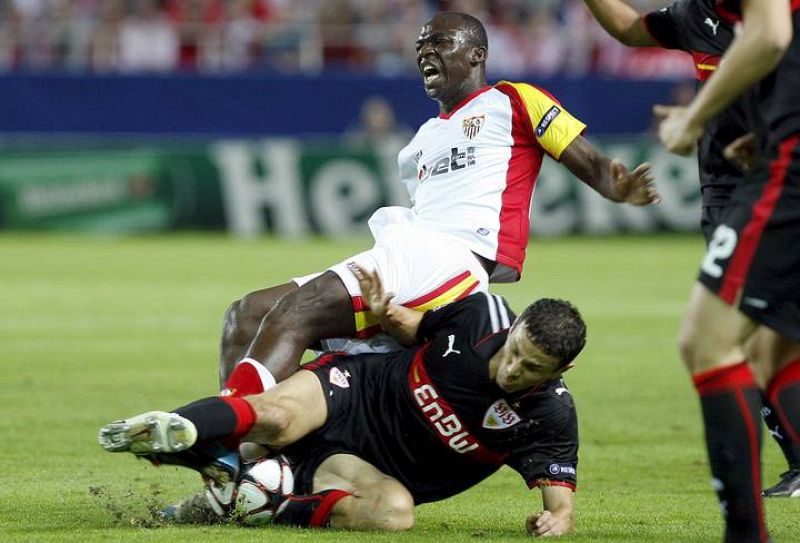 Koné se lesionó y tuvo que ser sustituido por Álvaro Negredo.