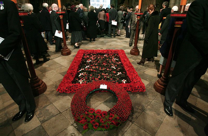 La Tumba del Soldado Desconocido en la Abadía de Westminster en Londres.