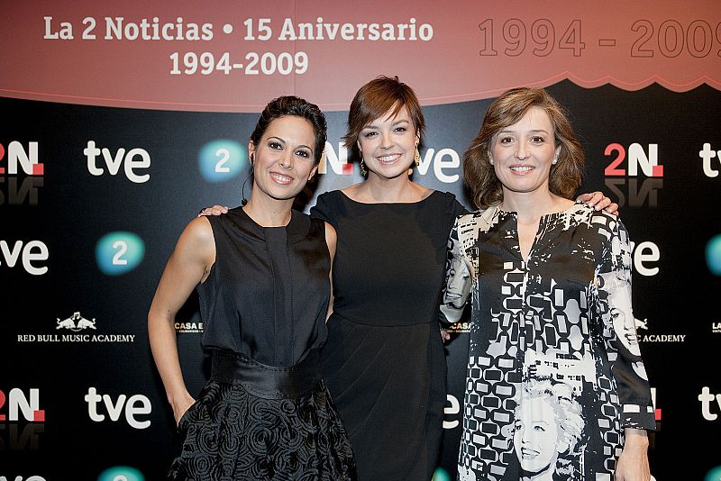 De izquierda a derecha, Mara Torres, Cristina Villanueva y Beatriz Ariño. Las tres han presentado La 2 Noticias.