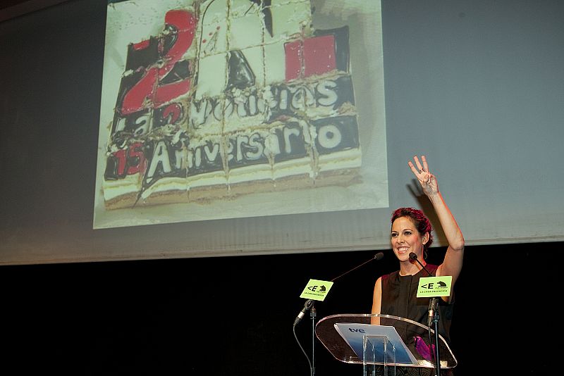 Mara Torres, en un momento de la fiesta.