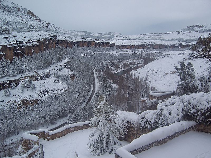 Nieve en Hoz del Júcar, Cuenca.