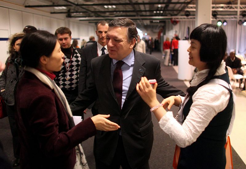 El presidente de la Comisión Europea, el portugués José Manuel Barroso,  en el Centro de Convenciones Bella en Copenhague.