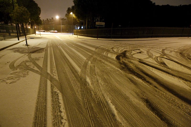 Calles heladas en Madrid