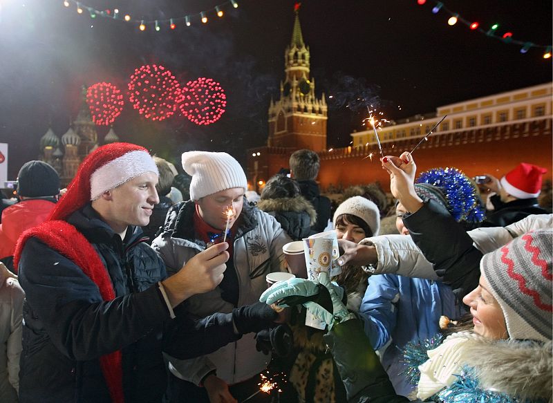 CELEBRACIONES DE AÑO NUEVO EN LA PLAZA ROJA DE MOSCÚ