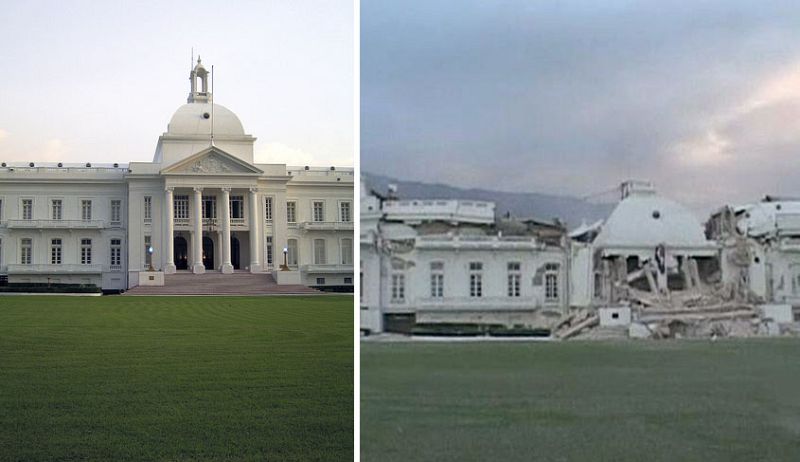 La parte central del Palacio Presidencial ha quedado ccompletamente destruída.