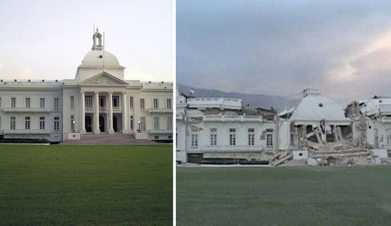 La parte central del Palacio Presidencial ha quedado ccompletamente destruída.