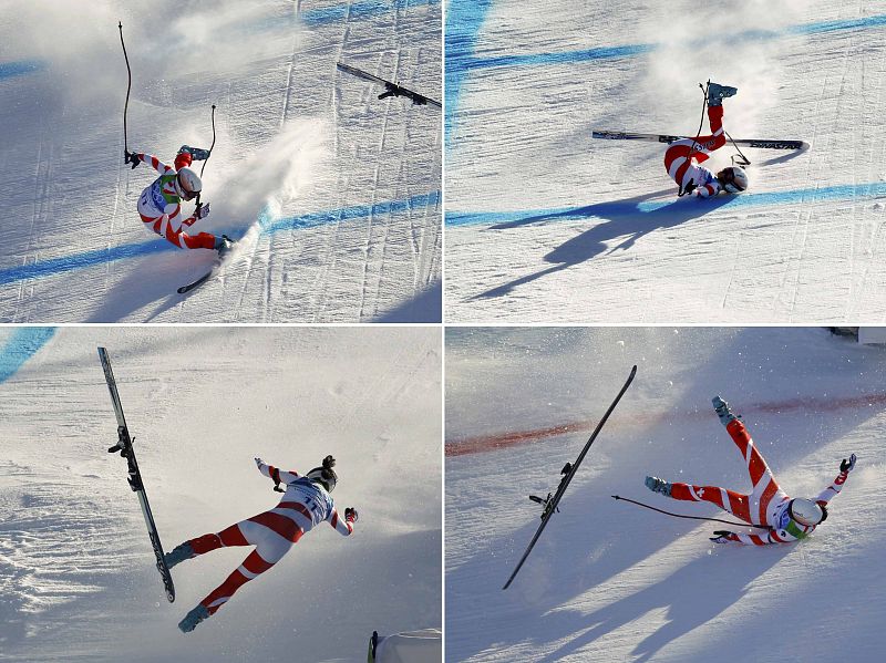 Secuencia de la caída de la suiza Gisin en el Descenso.