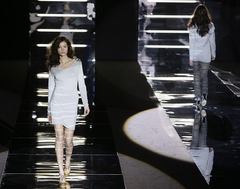 Models display creations during the Cibeles Madrid Fashion Week Fall/Winter 2010 show in Madrid