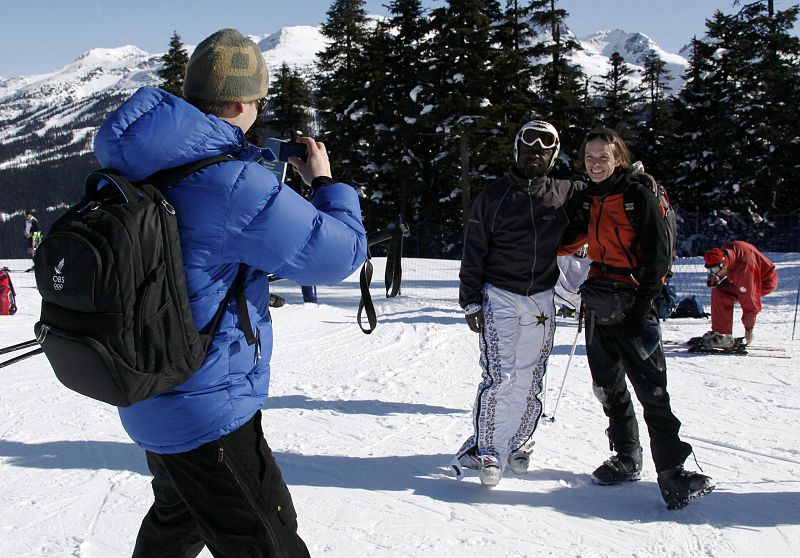 El leopardo ghanés, Nkrumah-Acheampong, entrenando en Whistler.