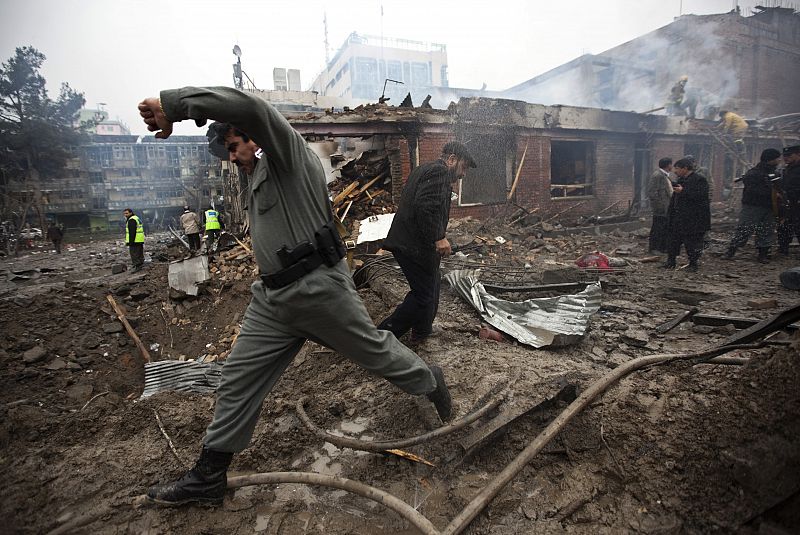 La zona de la explosión ha quedado destrozada