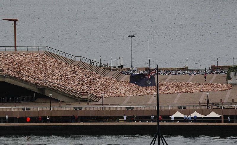 La convocatoria de Tunick en Sydney fue un éxito: acudieron el doble de voluntarios de los previstos