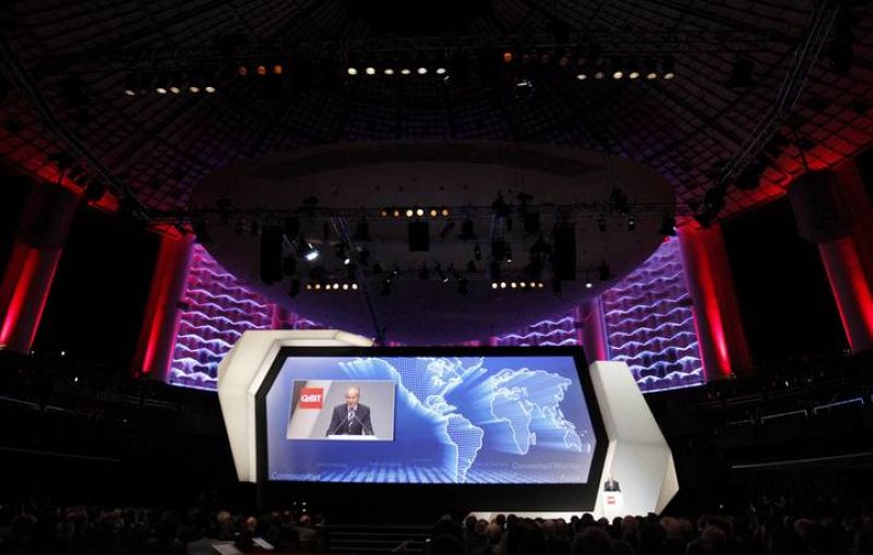 Ceremonia de apertura del CeBIT, la feria de tecnología que se celebra en Hanover del 2 al 6 de marzo con España como país invitado. 