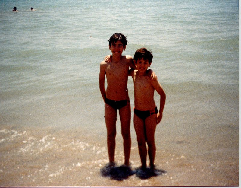David y José, en la playa