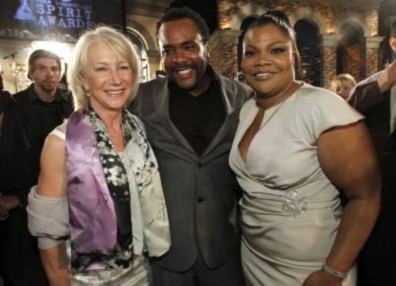 British actress Dame Helen Mirren, director Lee Daniels and Mo'Nique pose together after the 25th Film Independent Spirit Awards in Los Angeles