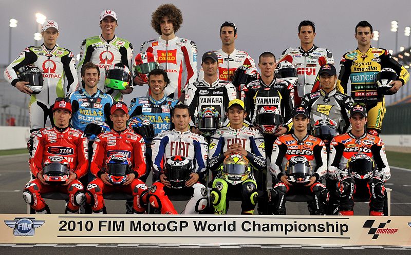 Los motociclistas que correrán en la categoría Moto GP en el campeonato 2010