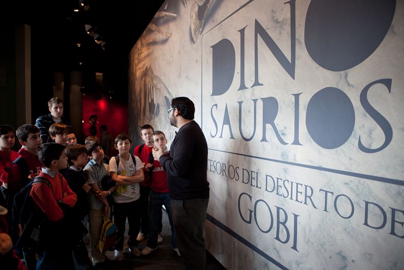 Los niños de 10 años del colegio Los Olmos de Madrid que visitan hoy el museo.