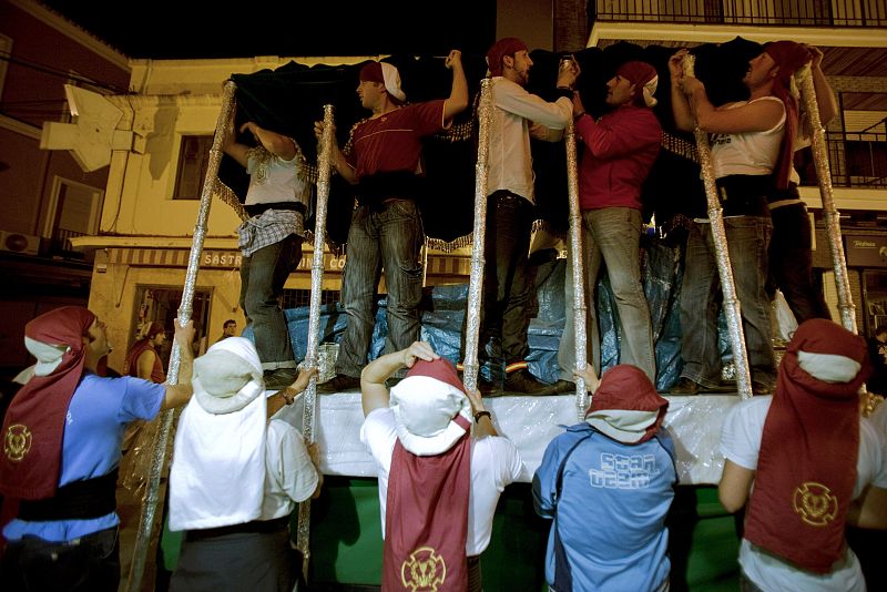 Members of a brotherhood train for the upcoming Holy Week processions in Ronda